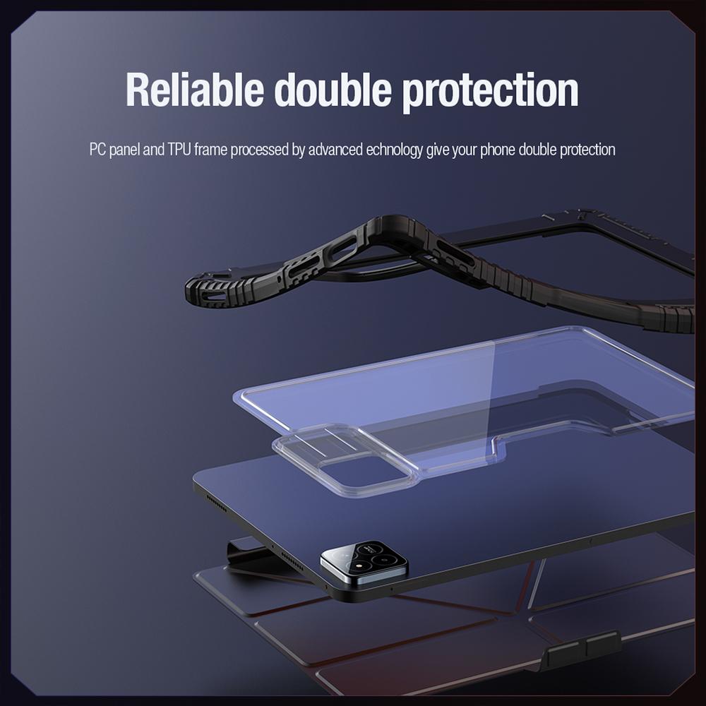 Husa tableta pentru Xiaomi Pad 7 / Pad 7 Pro, Nillkin Bumper Pro Camshield, din piele, cu suport, inchidere magnetica, negru