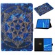 Husa tableta compatibila cu Samsung Galaxy Tab A8 10.5 2021, textura de tensiune, desen colorat, piele, albastru mandala