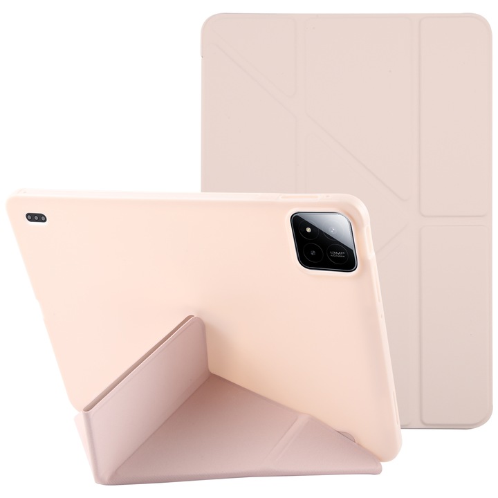 Калъф за таблет Xiaomi Pad 7/7 Pro, деформируем силикон + кожа, розово злато
