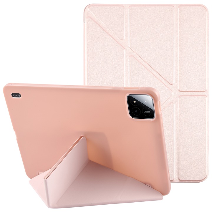 Калъф за таблет Xiaomi Pad 7/7 Pro, деформируем силикон + кожа, розов