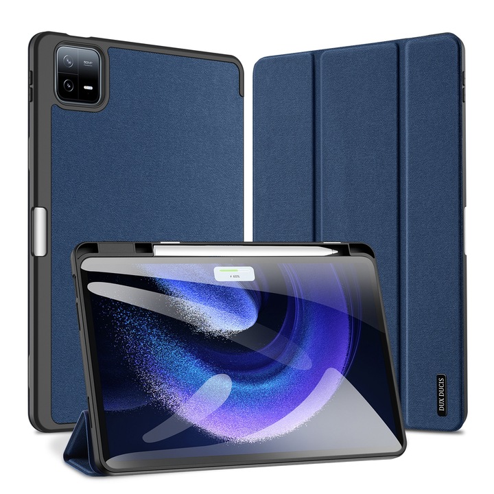 Husa tableta pentru Xiaomi Pad 6 Pro, piele PU, tip carte, inchidere magnetica, albastru