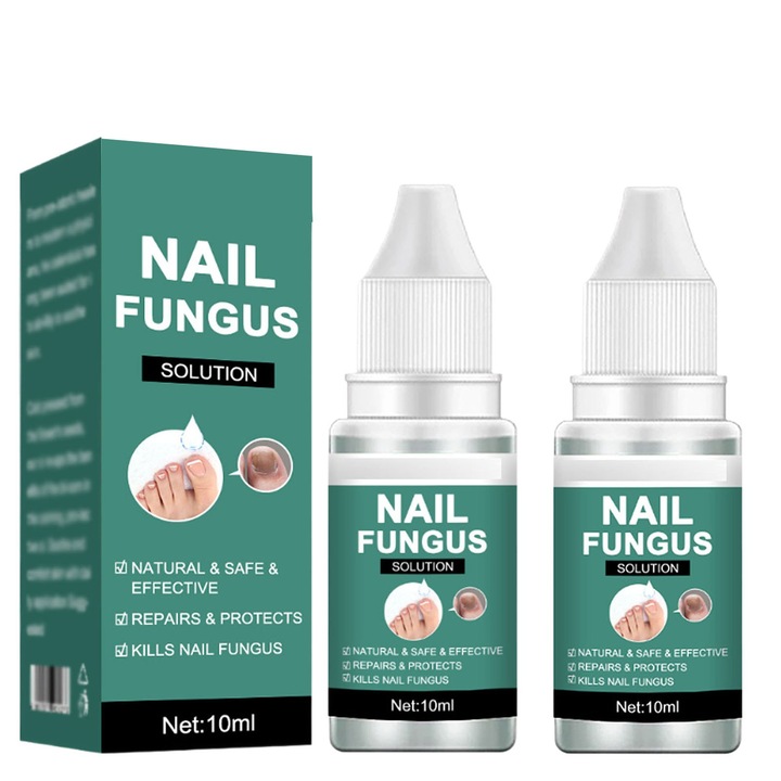 Tratament ciuperca unghiei, Set solutii active pentru tratamentul fungilor unghiei, lichid de reparare a picioarelor, gel de indepartare a fungilor unghiei, crema anti-infectie, 2 sticle, 20ml