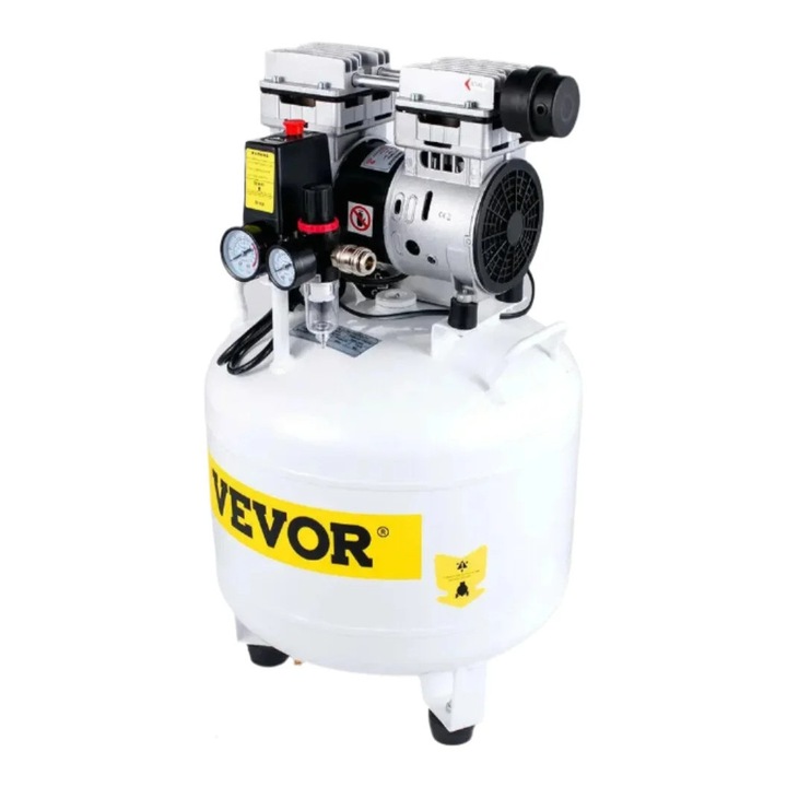 Légkompresszor, 35L 750W 1HP Olajmentes Csendes Hordozható, Fehér