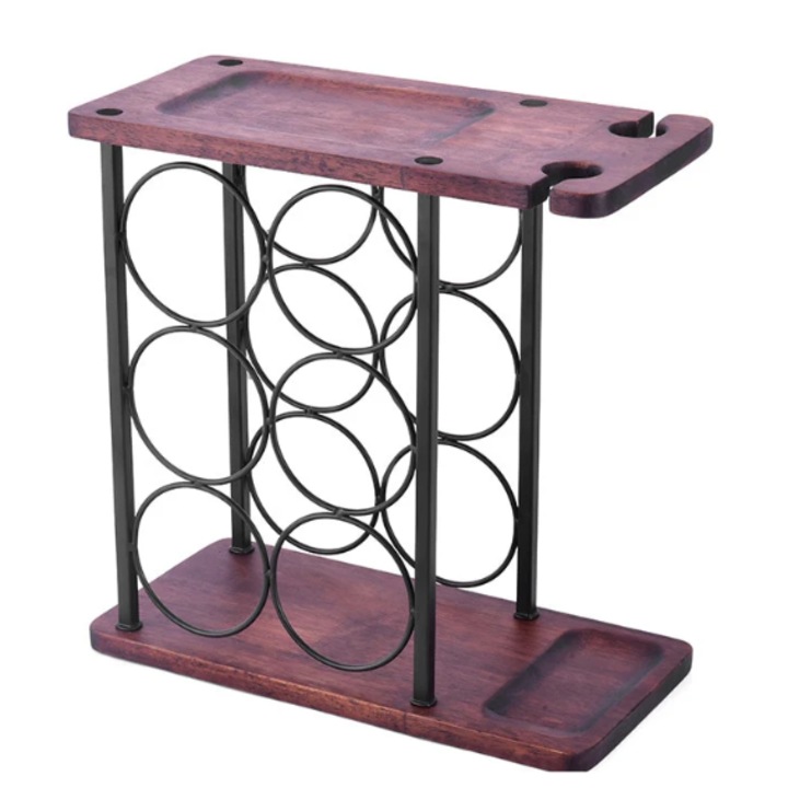 Fa bortartó rendszerező 6 borosüveghez és 2 pohárhoz