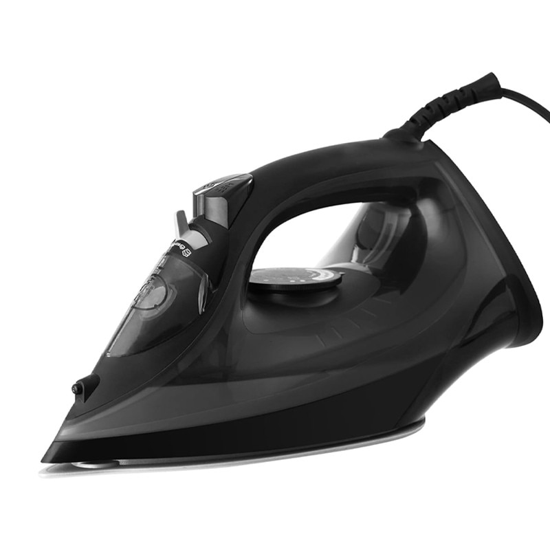 Fier de calcat, Rqiurpn, 2200W, Rezervor 380ml, Functie auto curatare, abur variabil 0-20 g/min, 3 setari temperatura, Negru