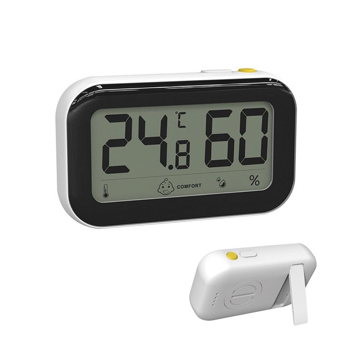 Termometru Higrometru Digital FngyuyeUIB cu inregistrare Min/Max, indicator de confort, 0-60C, interior/exterior