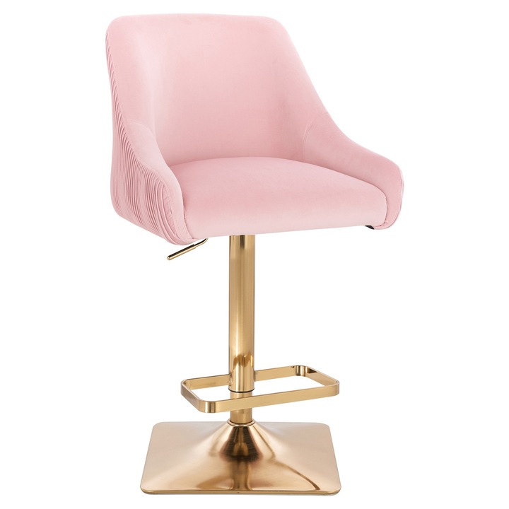 Scaun de birou, Votana, HR920KW, Catifea, Baza Aurie, Roz Pudra