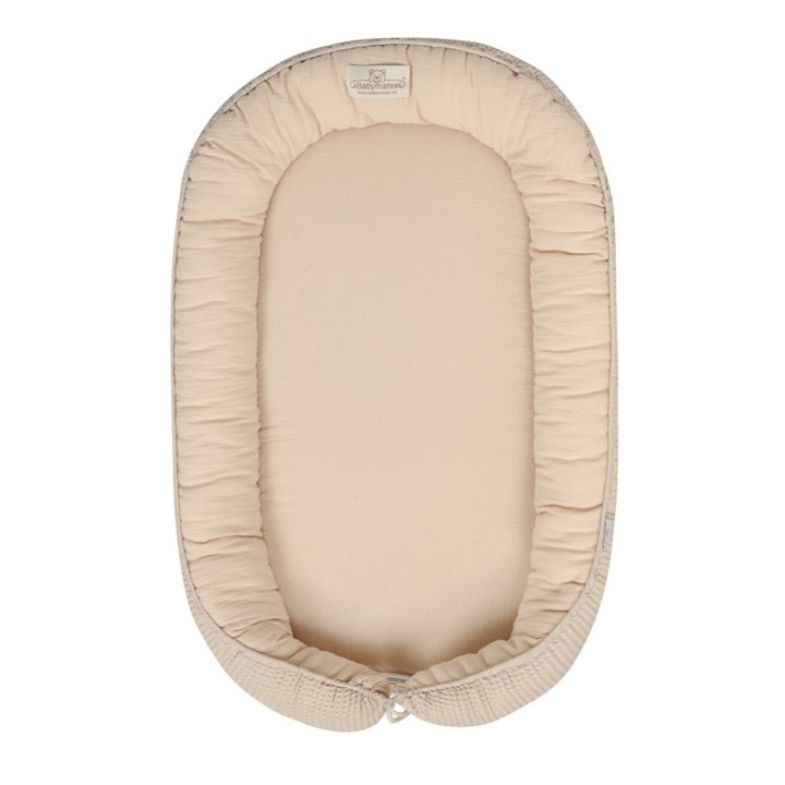 Cocon pentru bebelusi BabyMatex, 55x80cm, muselina, antialergic, crem