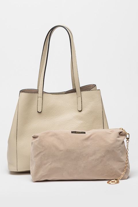 Chiara Canotti, Geanta tote de piele cu etui detasabil, Bej