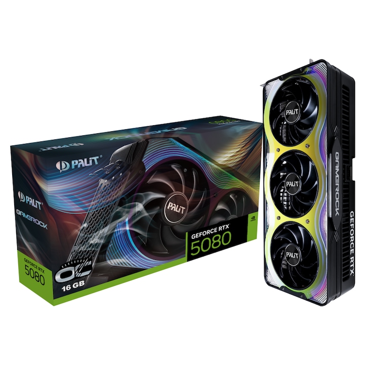 Видео карта PALIT GeForce RTX 5080 GameRock OC 16GB GDDR7 256 bit 4710562244885_3Y