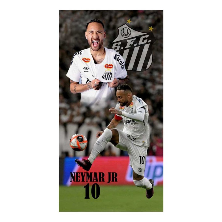 Хавлия за плаж Кингтекс Neymar JR Santos, 70x140см, 60% памук 40% полиестер, Многоцветно