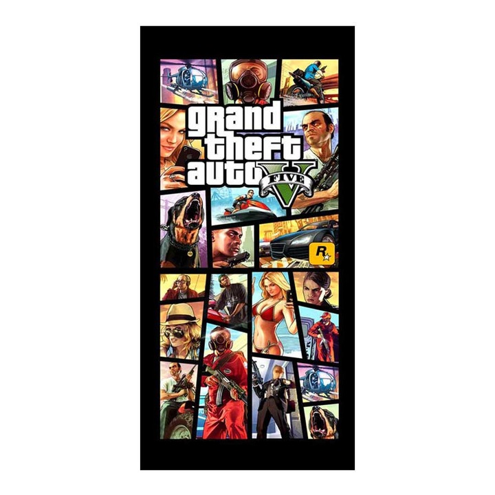 Хавлия за плаж Кингтекс GTA5, 70x140см, 60% памук 40% полиестер, Многоцветно