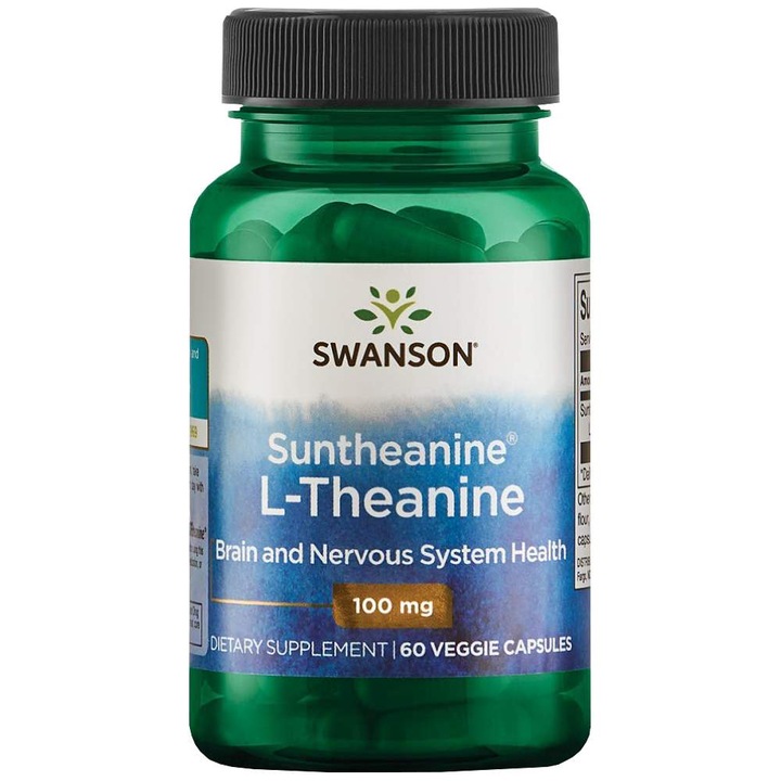 Хранителна добавка SWANSON, Suntheanine L-Theanine 100 mg, 60 капсули