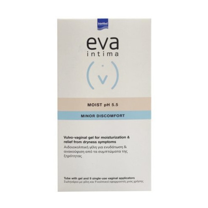 Gel intim Eva, set 9 aplicatori, pH 5.5, hidratare, pentru confortul zonei intime