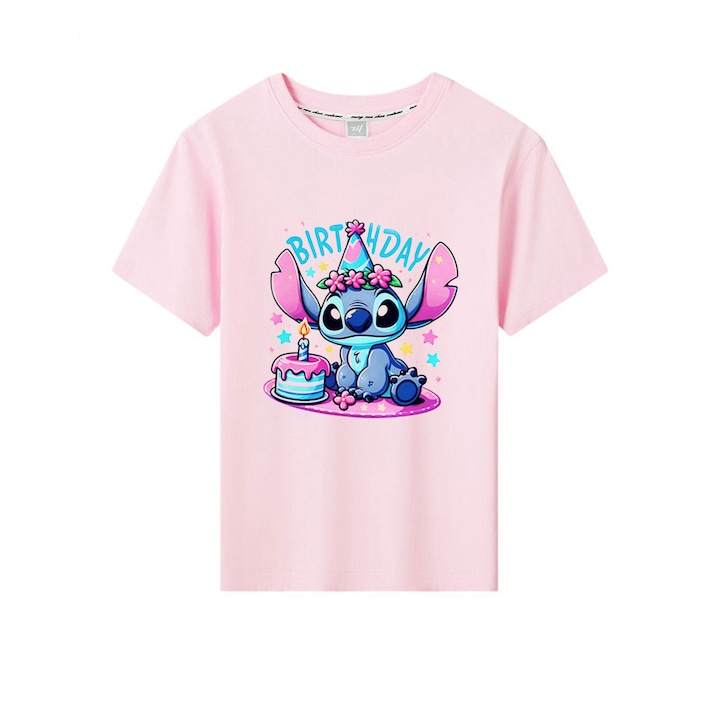 Gyerek póló, TREXORA, rajzfilmminta, rózsaszín és kék, 130 cm, lányoknak