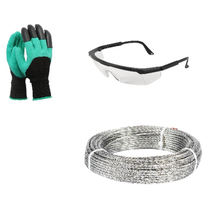 Cablu otel zincat, diametru 6mm, lungime 25m, 2 Accesorii