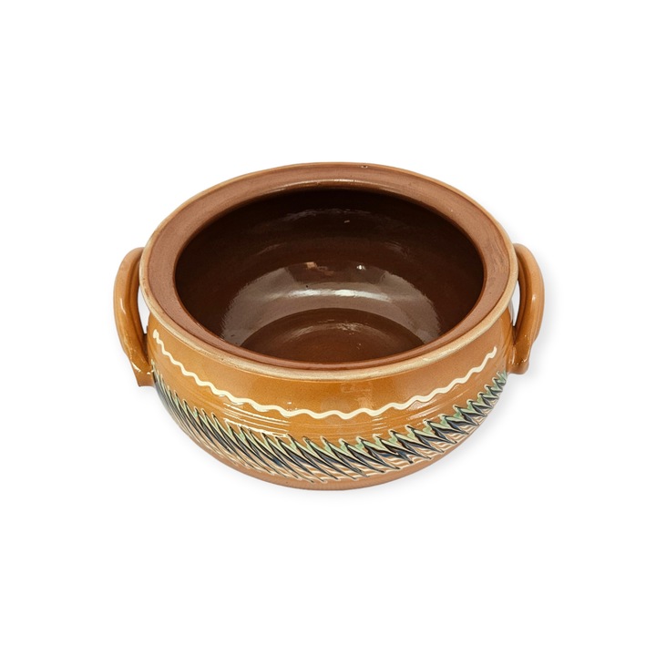 sütőtál - savanyúságtál, HOREZU CERAMICS, piros, tüskés minta, 3 literes, fülekkel