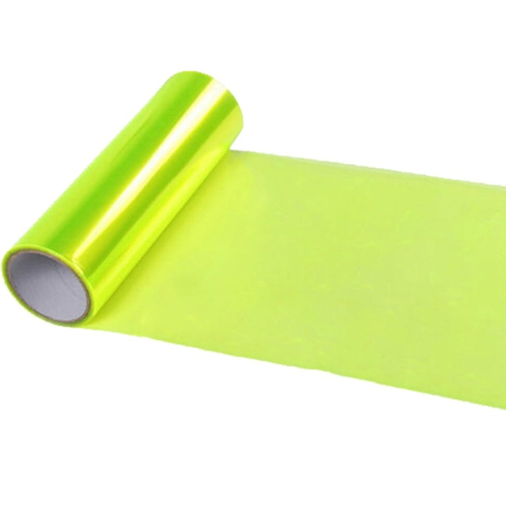 Folie de protectie galben electric pentru faruri si stopuri - 100 cm x 30 cm