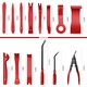 Set 19 scule demontare interior auto, HaploS®, plastic PMMA, cu husa, rosu
