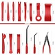 Set 19 scule demontare interior auto, HaploS®, plastic PMMA, cu husa, rosu