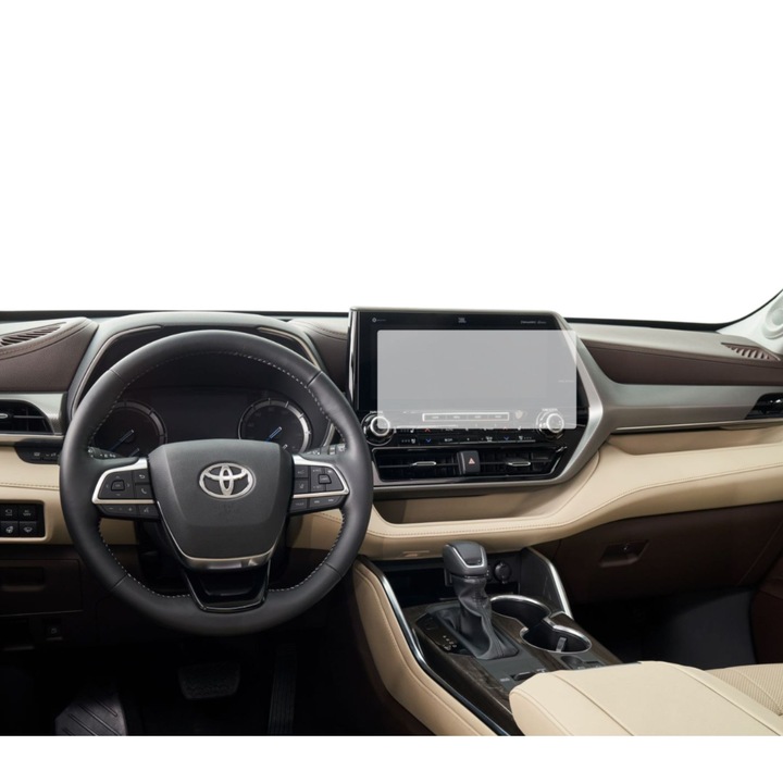Защитно фолио за навигация, Duragon, Toyota Highlander 2019-2025, Устойчив на надраскване, Против отпечатъци от пръсти, Самовъзстановяващ се, Гъвкав, Противоударен, Комплект за инсталация