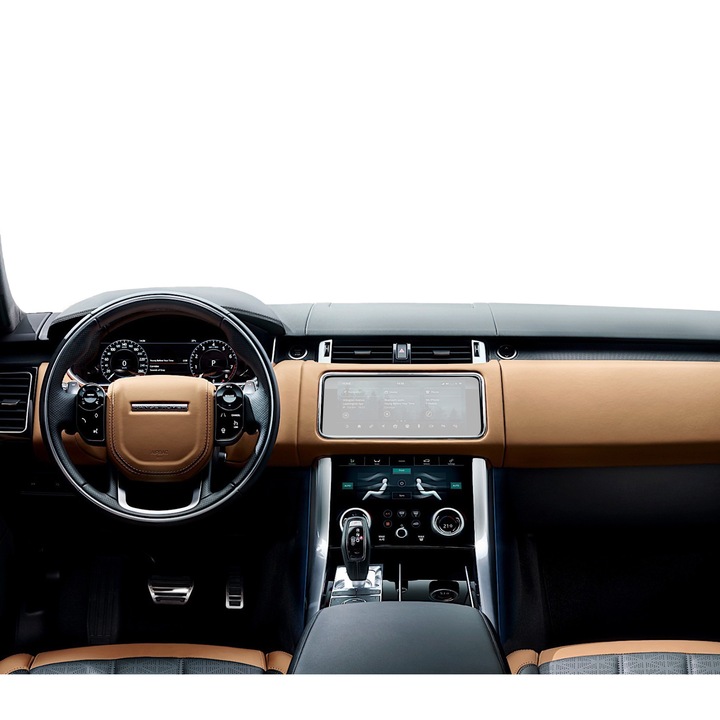 Защитно фолио за навигация, Duragon, Land Rover Range Rover Sport 2017-2022, Устойчив на надраскване, Против отпечатъци от пръсти, Самовъзстановяващ се, Гъвкав, Противоударен, Комплект за инсталация