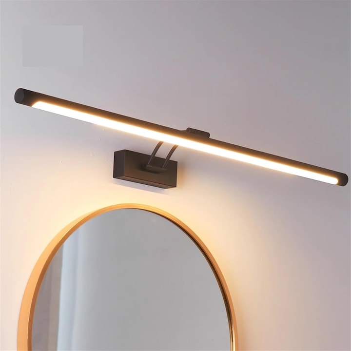 Lampa de perete LED MWAOWM, 40cm, design modern, lumina calda 3000K, neagra