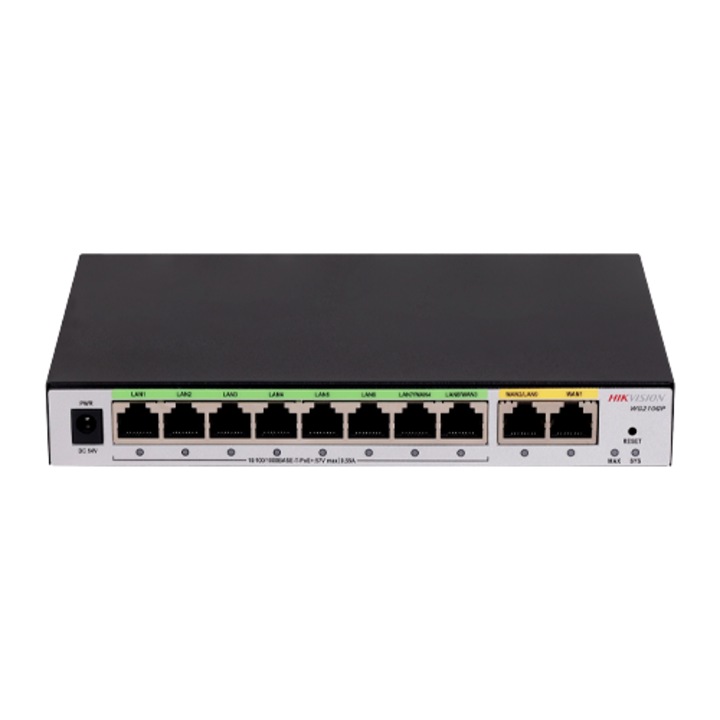 Router All in One, 2xRJ45 gIGABIT, 8 X RJ45 Poe Gigabit, Behavoir Management - HIKVISION DS-3WG210GP-SI
