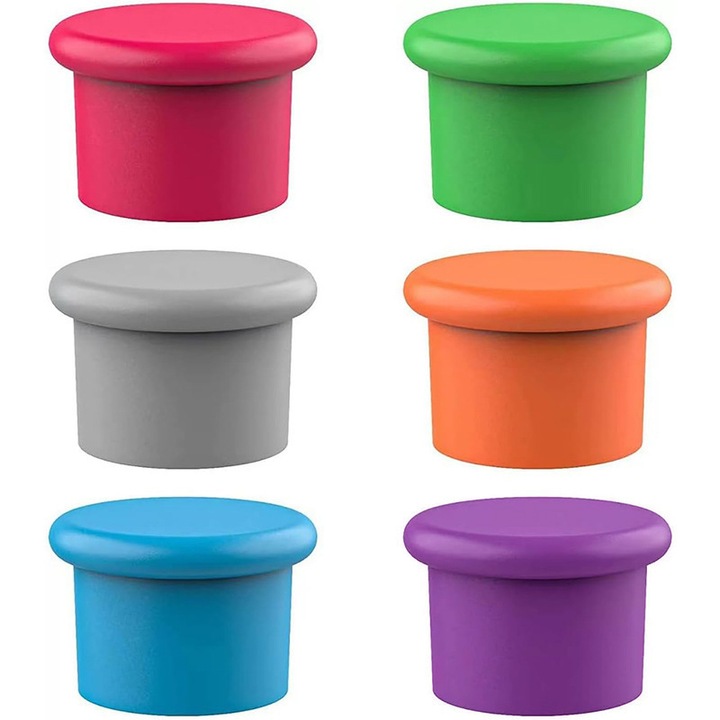 Set 10 dopuri de vin din silicon, reutilizabile, pentru sticle de sampanie si vin, diametru interior 1,8x2,2cm