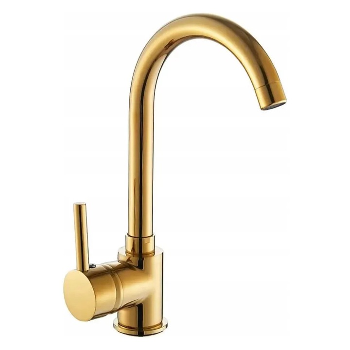 Baterie de bucatarie Zlata Gold Brenor, cu pipa rotativa 360° - montaj simplu si design modern