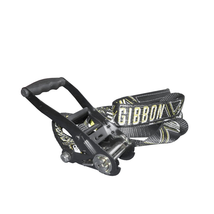 Curea slackline Gibbon Jibline 15 m, 12, 5 m x 2, 5 m, 50 mm, rezistentă, utilă în școli și săli de gimnastică