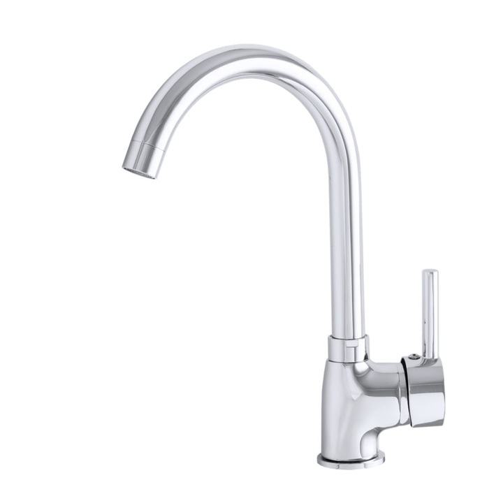 Baterie de bucatarie Algea Crom, cu pipa rotativa 360° si cap ceramic – Durabila si eleganta