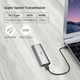Rack Extern M2 NVME SSD Enclosure, SSK, USB 3.2 Gen2,10 Gbps, Maxim 2TB, USB/USB-C，Portabil, pentru 2230/2242/2260/2280 M.2 NVMe SSD De M-Key Sau M+B, Aluminiu, Argint