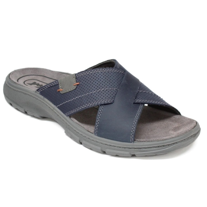 Imac Imac férfi keresztpántos sötétkék - szürke bőr papucs 753250-3481-018 07571