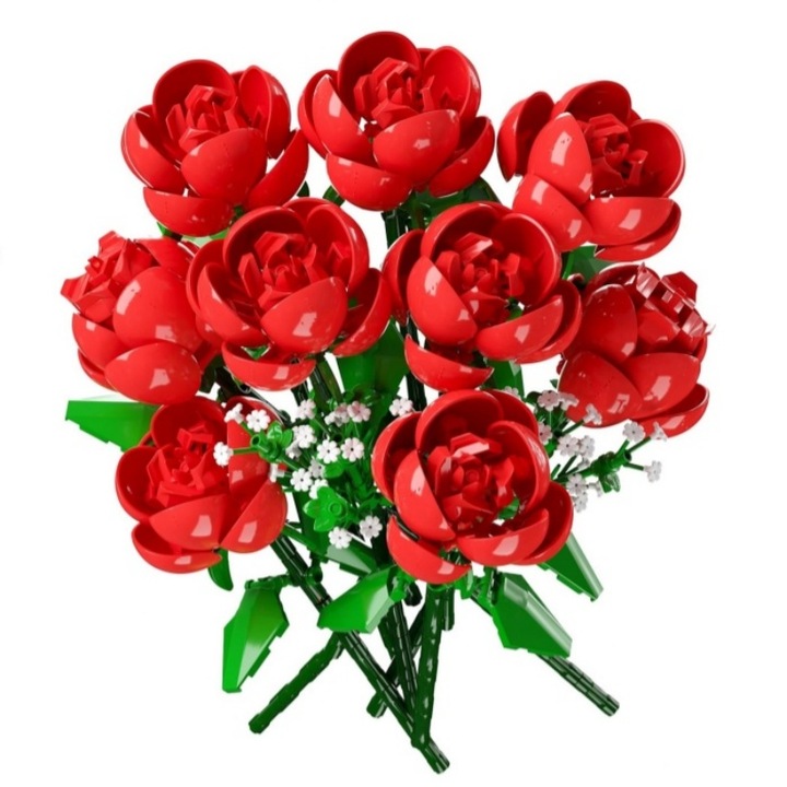 Комплект „Направи си сам“ флорални аранжировки - 12 първокласни изкуствени рози + 810 аксесоара, за сватби/домашен декор/специални събития - издръжливи имитации на цветя, идеални за начинаещи цветари или подарък