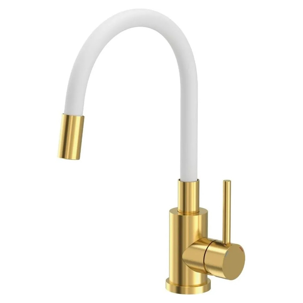 Baterie chiuveta bucatarie Lentis alb-auriu, design elegant, functionalitate moderna