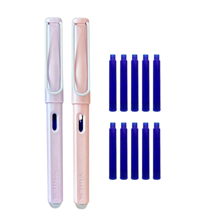 Set stilouri cu cerneala termosensibila + Rezerve, Candy, Mov/Roz