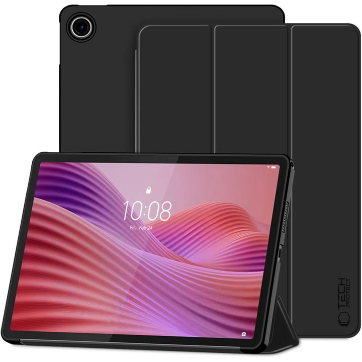 Tablet tok, Tech-Protect Smart Case kompatibilis Lenovo Tab 10,1" TB-311, Fekete