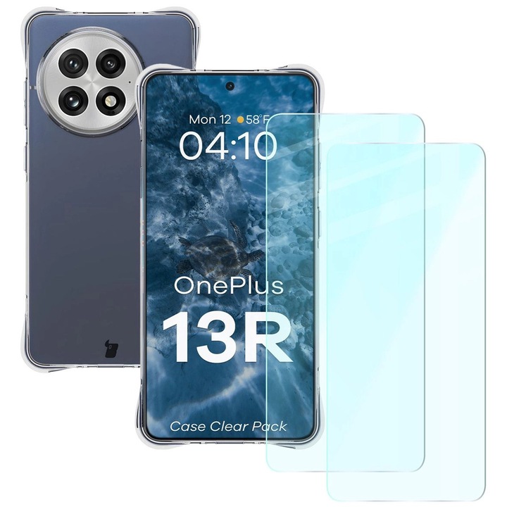 Комплект Калъф + 2x Стъкло, Bizon Case Clear Pack за OnePlus 13R, Прозрачен