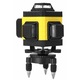 Nivela Laser 4D, Extralik, Profesionala, 16 linii, 4x360º, IP-54, 2 x Baterie 3600mAh, inaltime intre 46 cm si 118 cm, Precizie milimetrica, 532 nm dioda laser, ± 3° domeniu lucru 30 m, cu Telecomanda, Negru/Galben
