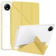 Husa tableta pentru Xiaomi Redmi Pad SE 8.7, acrilic transparent + piele deformabila, galben