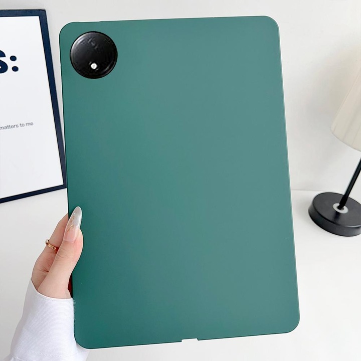 Калъф за таблет Redmi Pad SE 4G 8.7 инча, TPU спрей с кожен ефект, тъмнозелен