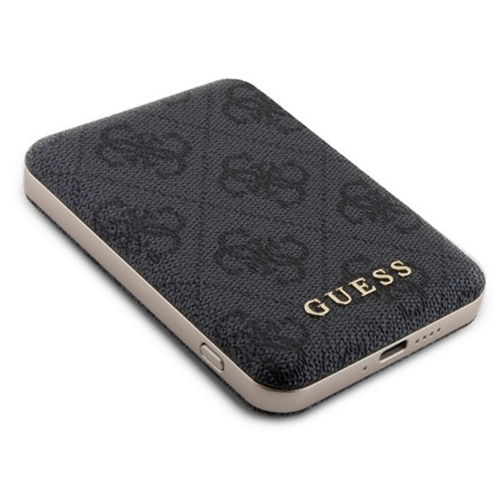 Guess pu 4g magsafe vésztöltő type-c aljzat, 5000mah, magsafe, fekete