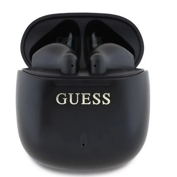 Guess printed classic logo bluetooth fülhallgató sztereo, v5.3, tws, mikrofon, ipx4 + töltőtok, fekete