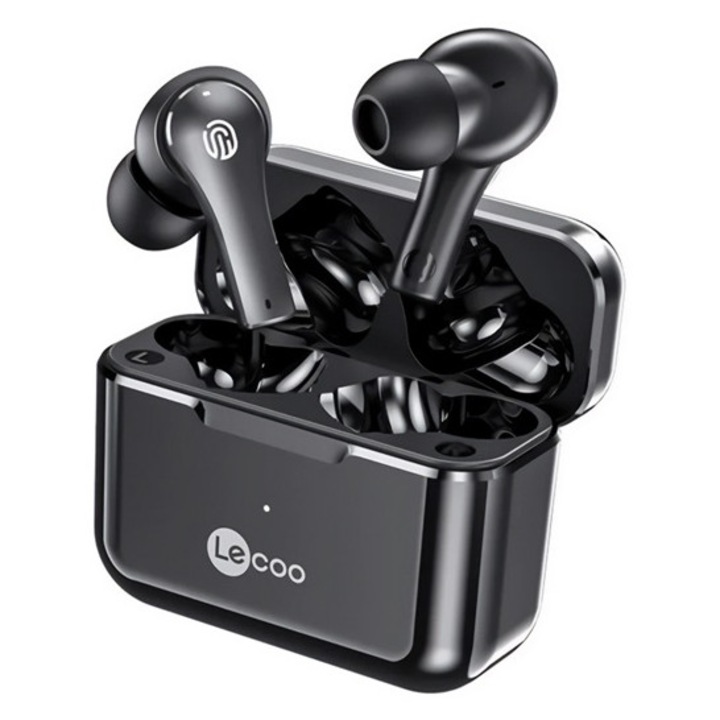 Lenovo lecoo ew311 bluetooth fülhallgató sztereo, v5.1, tws, zajszűrő, mikrofon + töltőtok, fekete