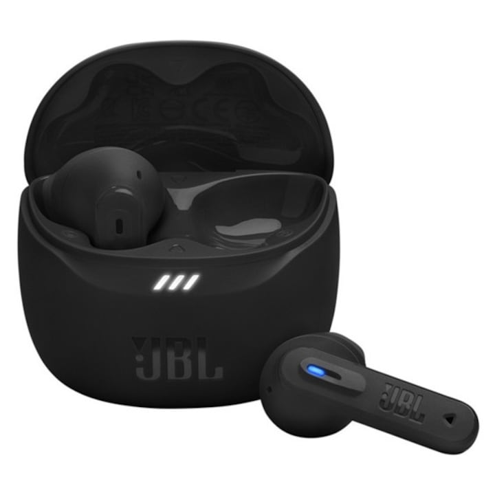 Jbl tune flex 2 bluetooth fülhallgató sztereo, v5.3, tws, mikrofon, aktív zajszűrő, ipx4 + töltőtok, fekete