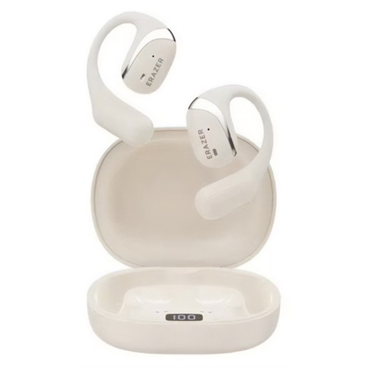 Lenovo erazer x9 bluetooth fülhallgató sztereo, v5.4, tws, fülre akasztható, zajszűrő, mikrofon, ipx4 + töltőtok, fehér