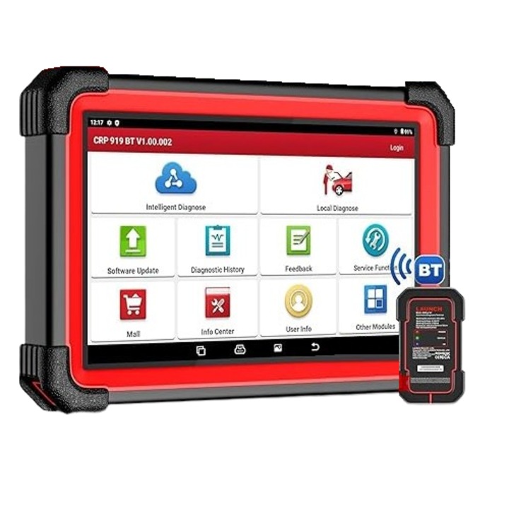 LAUNCH X431 CRP919E BT vezeték nélküli autódiagnosztikai teszter, OBD2 interfész, ECU kódolás, 7 hüvelykes kijelző, Bluetooth-szal és USB-vel, 4 GB RAM processzor, 64 GB tárhely, 6300 mAh akkumulátor, 35+ szervizfunkció, Can FD+DOIP+FCA protokollok