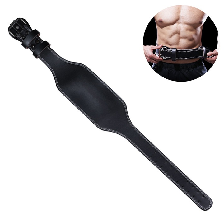 HERUSI fekete fitneszöv 10x80cm műbőr és velúr
