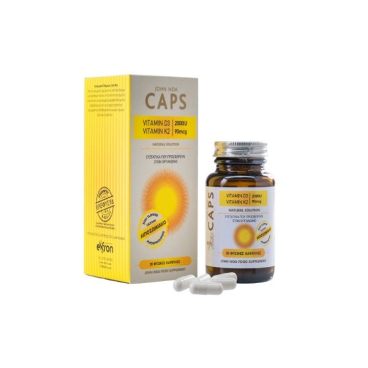 Caps Vitamin D3 2000UI & K2 90mcg, 30 capsule, formula cu liposomi